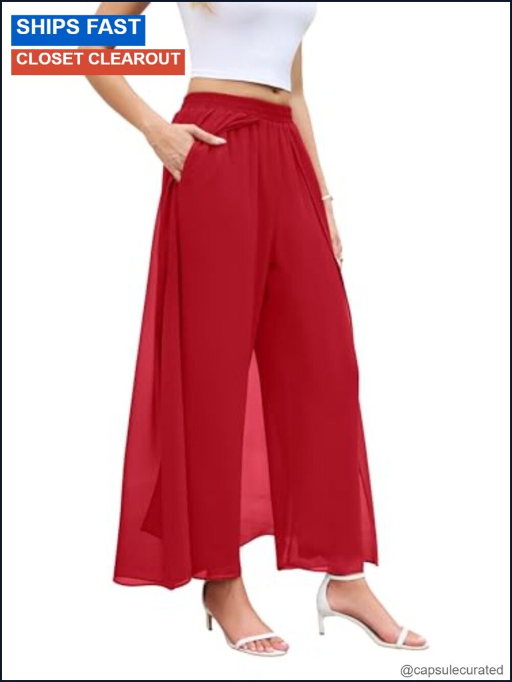 Wide Leg Dress Pants Elegant High Waist Elastic Trouser
